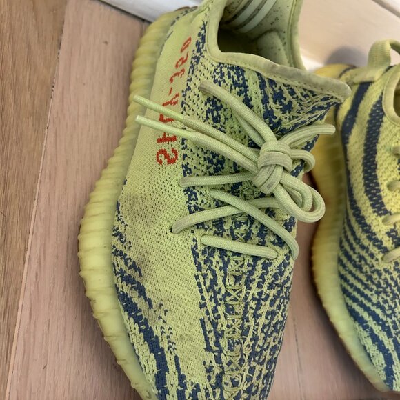Yeezy Boost 350 V2 Yellow and Gray Sneakers - Picture 3 of 5